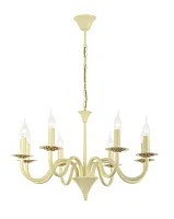 Люстра подвесная Pontone E 1.1.8 C Arti Lampadari белая на 8 ламп, основание бежевое в стиле классический 